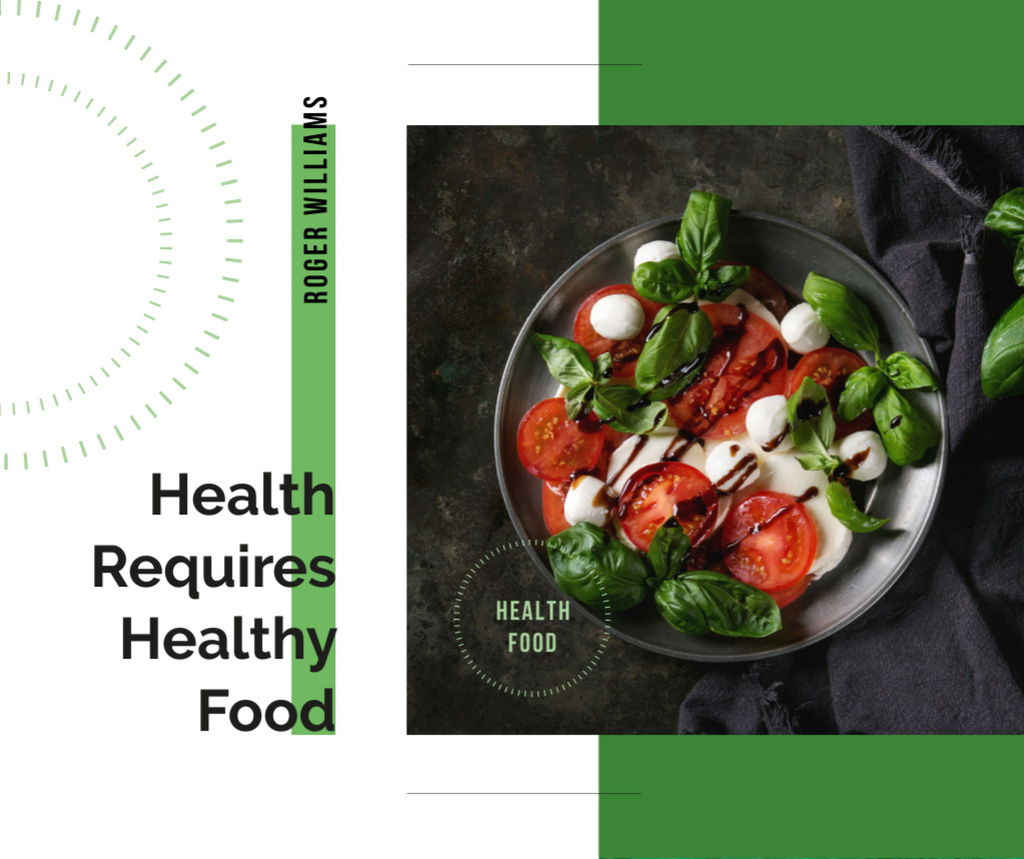 Healthy Italian caprese salad Facebookデザインテンプレート