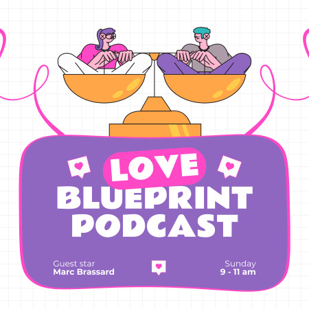 Plantilla de diseño de Anuncio sobre Hablar de Amor y Relaciones Podcast Cover 