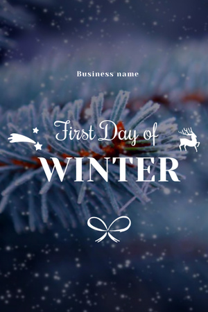 First Day Of Winter Greeting Postcard 4x6in Vertical Design Template