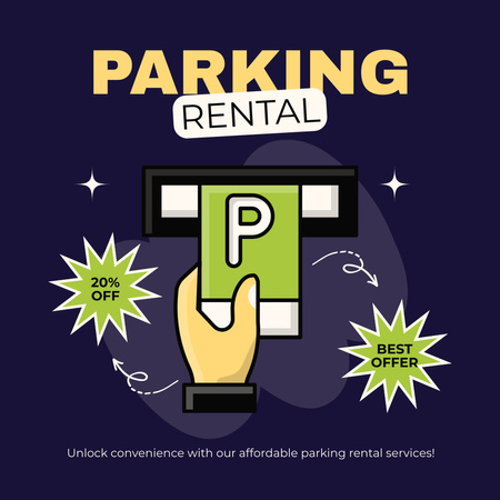 Best Offer for Renting Parking Spaces Instagram Design Template