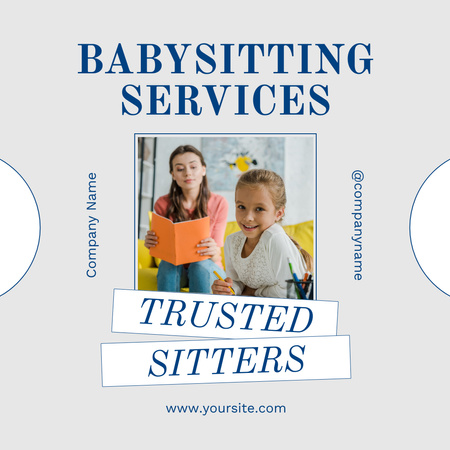Services of Company for Selection of Best Babysitters Instagram Design Template