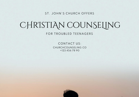 Plantilla de diseño de Christian Counseling for Trouble Teenagers With Sunset Flyer A5 Horizontal 