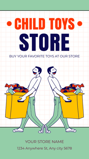 Designvorlage Sale of Children's Toys in Store für Instagram Story