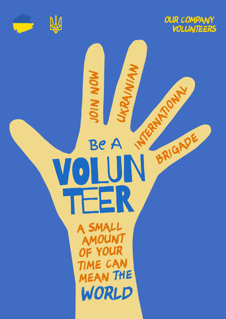Illustration of Volunteer's Hand Poster Design Template