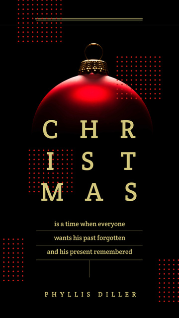 Szablon projektu Shiny Christmas bauble with Quote Instagram Story