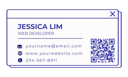 Web Developer's Contact Info on Simple Layout Business Card 91x55mm Šablona návrhu
