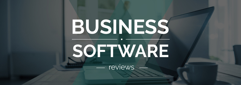 Platilla de diseño Business Software Review Man Typing on Laptop Tumblr