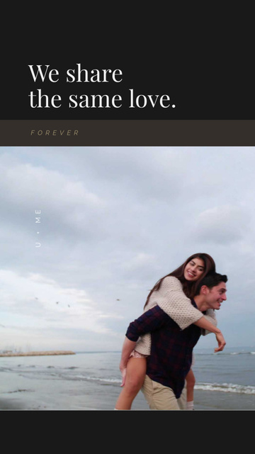 Loving Couple at the Beach Instagram Video Story Modelo de Design