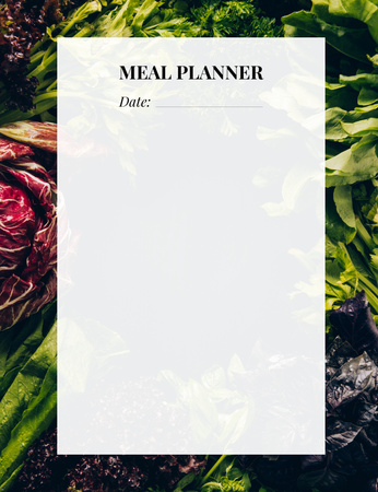 Plantilla de diseño de Meal Planner With Lettuce And Cabbage Notepad 107x139mm 