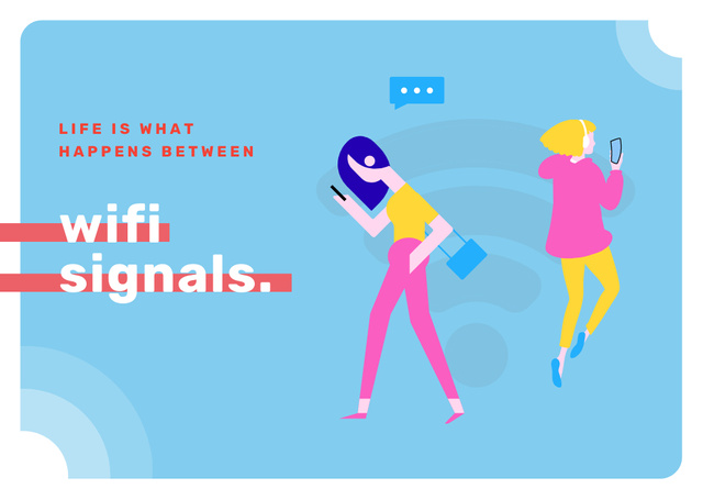 Wi-Fi technology sign Postcard – шаблон для дизайну