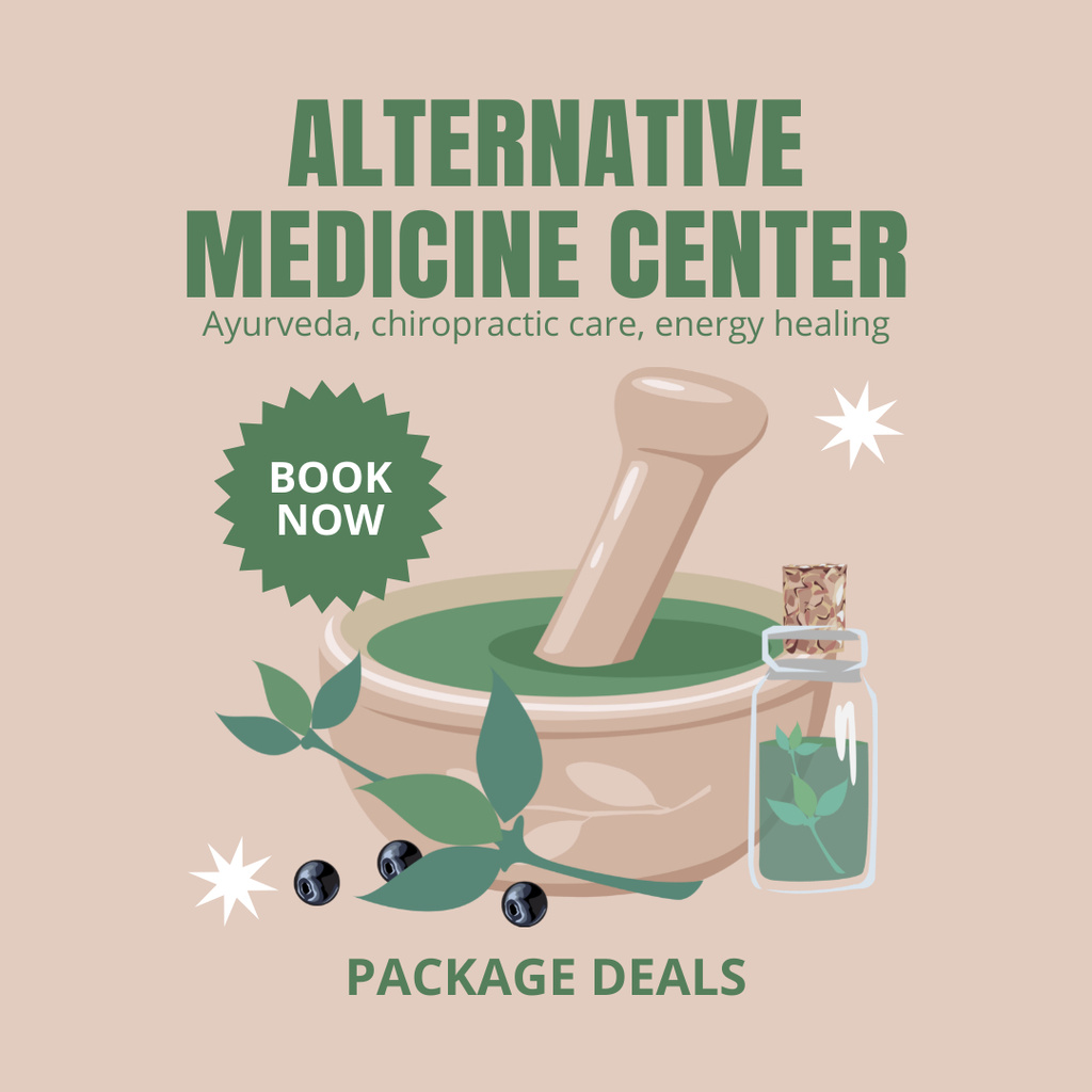 Designvorlage Alternative Medicine Center Offer Package Deals für Instagram AD