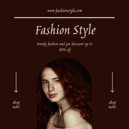 Special Discount on Fashion with Tender Young Woman Instagram Πρότυπο σχεδίασης