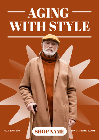 Fashionable Style For Elderly Offer Poster – шаблон для дизайну