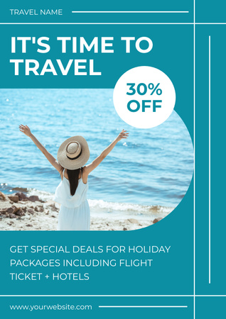 Tour to Seaside by Travel Agency Poster Design Template