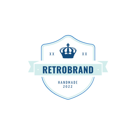 Retrobrand Announcement with Crown Logo Design Template