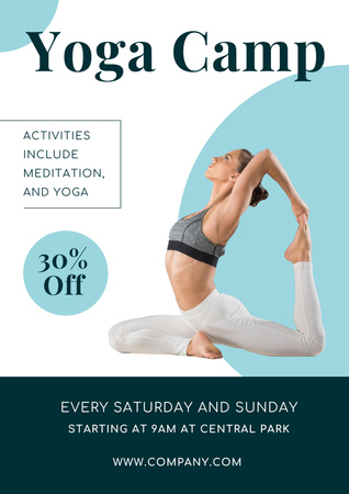 Designvorlage Yoga Camp Announcement für Poster