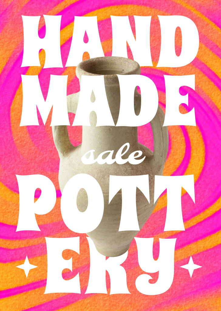 Plantilla de diseño de Handmade Pottery Promotion with Clay Pot Flyer A6 