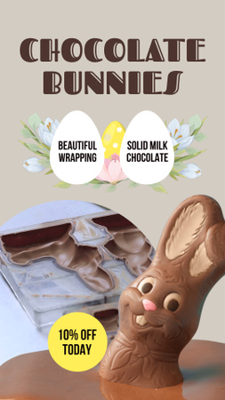 Platilla de diseño Milk Chocolate Bunnies Sale Offer Instagram Video Story