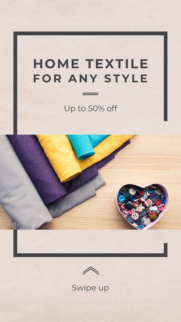 Designvorlage Home Textile Sale Offer für Instagram Story