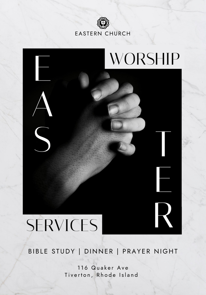 Ontwerpsjabloon van Poster 28x40in van Easter Worship Services Ad