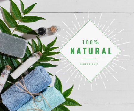 Platilla de diseño 100 % natural ingredients banner Large Rectangle
