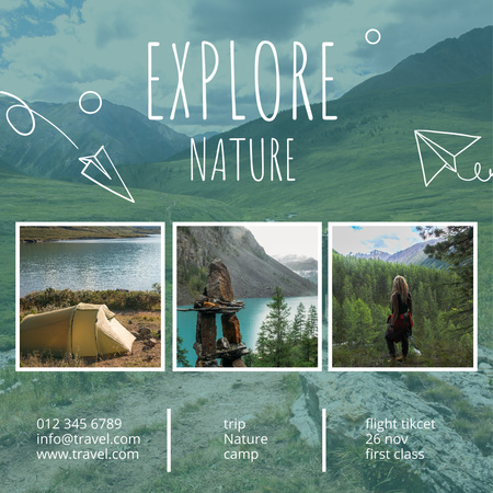 Inspiration to Explore Nature with Landscape Instagram Design Template