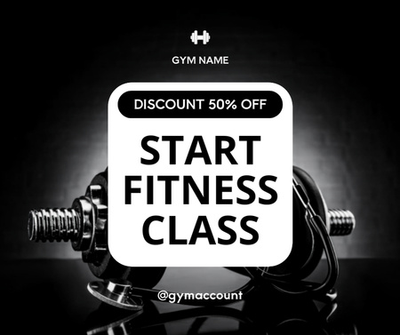 Platilla de diseño Start Fitness Classes Announcement Facebook