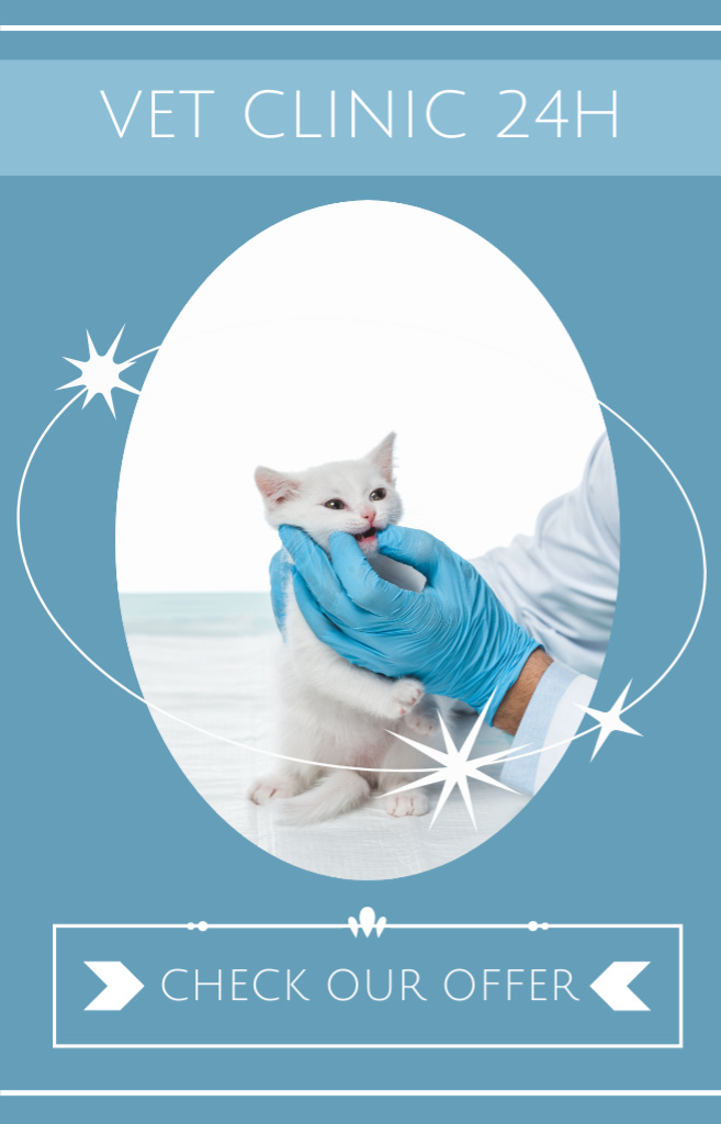 Vet Clinic Support Ad on Blue IGTV Cover Design Template