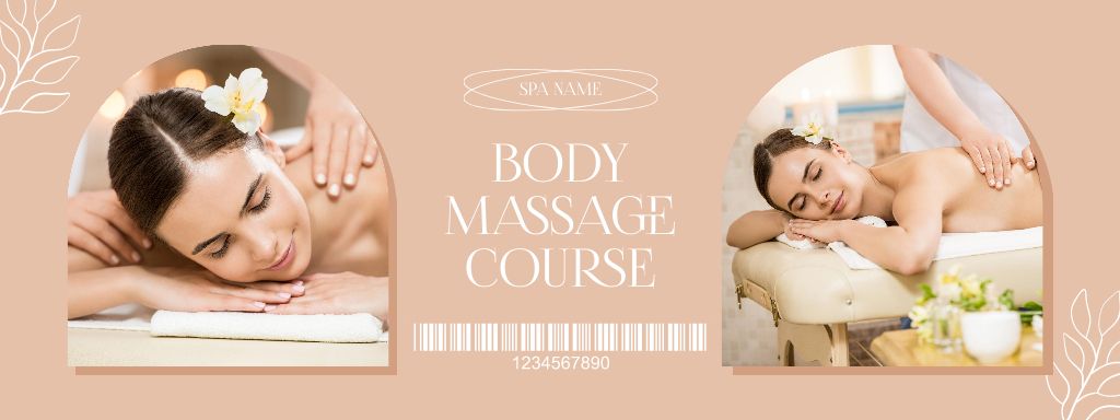Body Massage Courses Offer Coupon Design Template