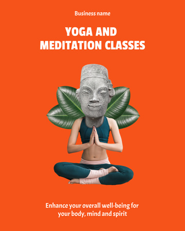 Yoga and Meditation Classes Invitation Poster 16x20in Design Template