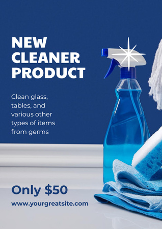 New Cleaner Product Announcement Poster Design Template