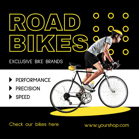 High-performance Road Bicycles Promotion Animated Post Design Template
