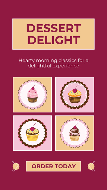 Catering of Delicious Desserts for Breakfast Instagram Story Design Template