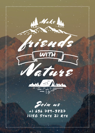 Nature Quote with Scenic Mountain View Flyer A6 Modelo de Design