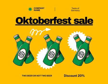 Oktoberfest Sale Announcement Flyer 8.5x11in Horizontal Design Template