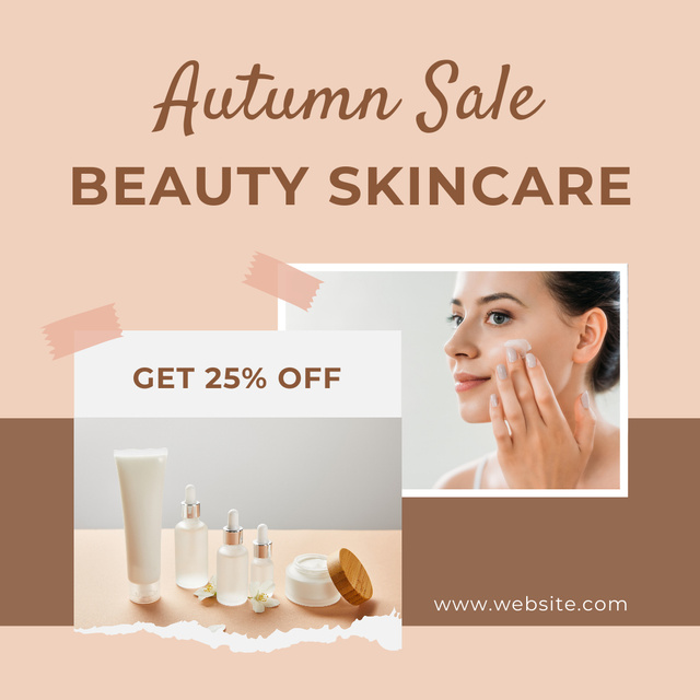 Skin Care Fall Sale Announcement Instagramデザインテンプレート