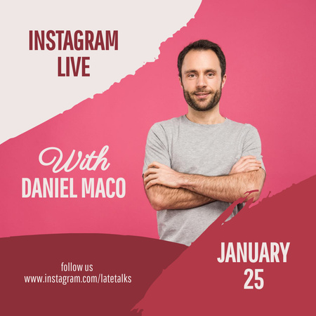 Talk Show Ad with Successful Influencer Instagram Design Template