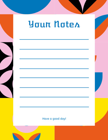 Lessons Timetable with Bright Pattern Notepad 107x139mm Design Template