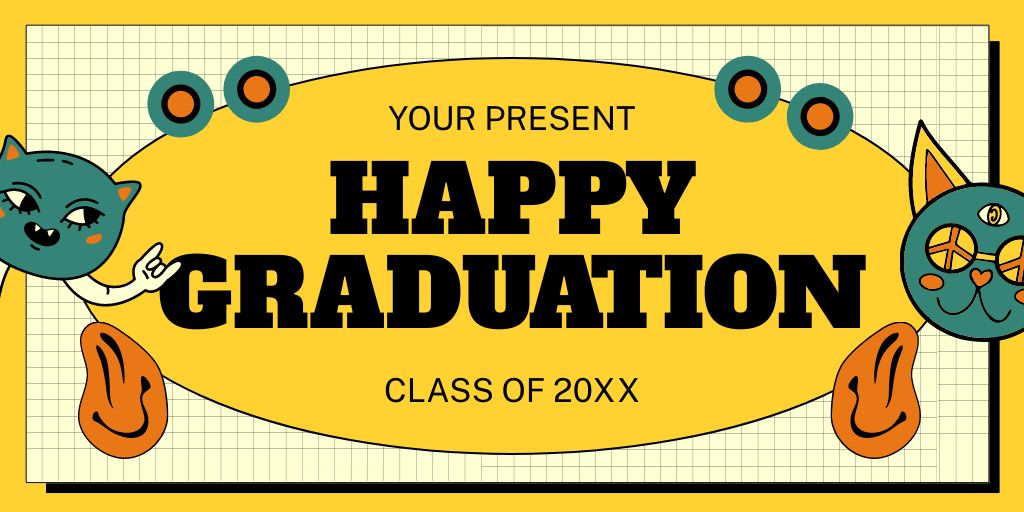 Szablon projektu Congratulations on Graduation on Yellow Twitter