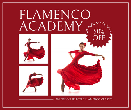 Plantilla de diseño de Anuncio de Academia de Baile Flamenco Facebook 