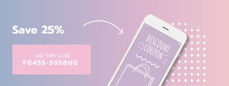 Platilla de diseño E-commerce discount offer on Phone screen Coupon