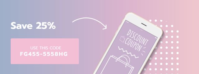 Modèle de visuel E-commerce discount offer on Phone screen - Coupon