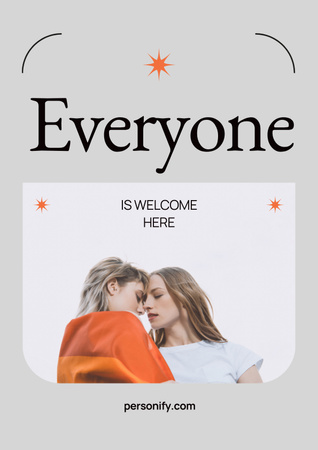 LGBT Community Invitation with Two Girls Poster – шаблон для дизайна