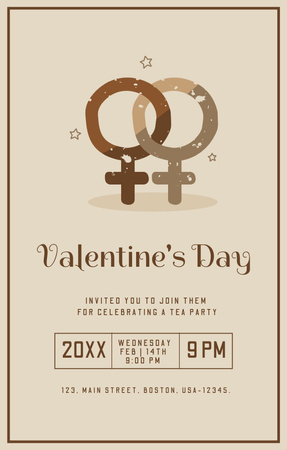 Объявление о вечеринке в честь Дня святого Валентина Invitation 4.6x7.2in – шаблон для дизайна