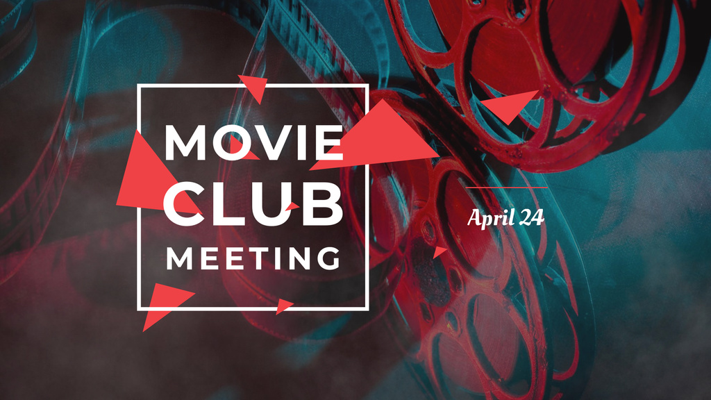 Movie Club Meeting Announcement FB event cover – шаблон для дизайна