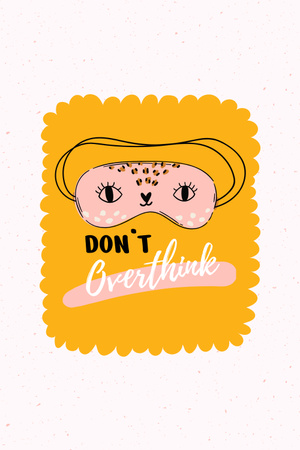 Platilla de diseño Mental Health Inspiration with Cute Eye Mask Pinterest