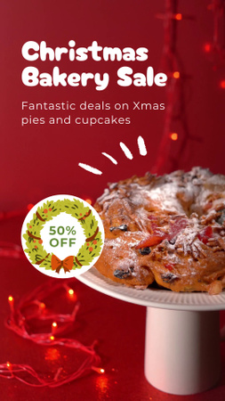 Platilla de diseño Ad of Christmas Bakery Sale with Discount TikTok Video