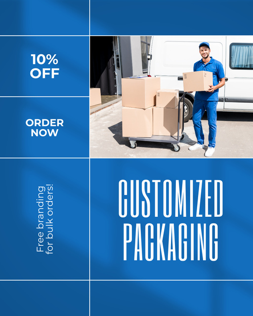 Customized Packing and Delivery Instagram Post Vertical Tasarım Şablonu