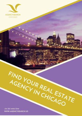 Real Estate in Chicago Advertisement Poster Design Template