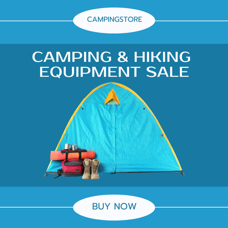 Camping Gear Sale Offer with Tent Instagram AD Design Template